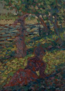 Mujer en un parque de Georges Seurat